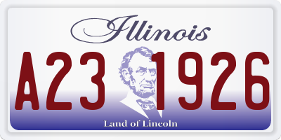 IL license plate A231926