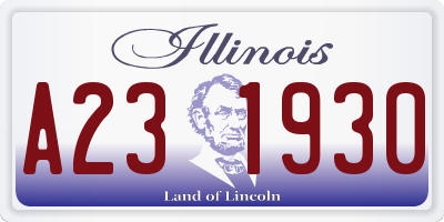 IL license plate A231930