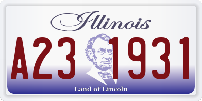 IL license plate A231931
