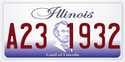 IL license plate A231932