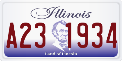 IL license plate A231934