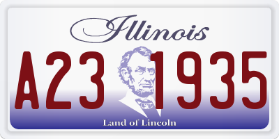 IL license plate A231935