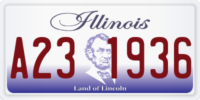 IL license plate A231936