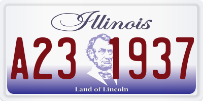 IL license plate A231937