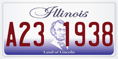 IL license plate A231938