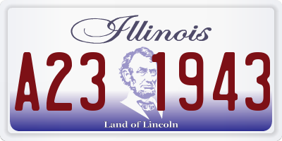 IL license plate A231943
