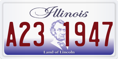 IL license plate A231947