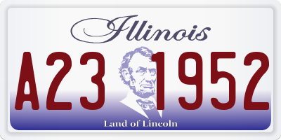 IL license plate A231952