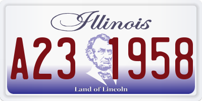 IL license plate A231958