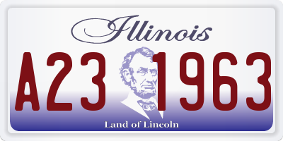 IL license plate A231963