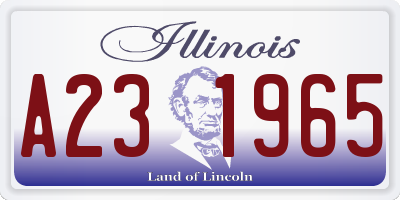 IL license plate A231965