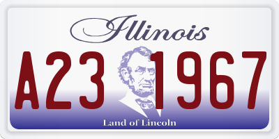 IL license plate A231967