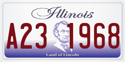 IL license plate A231968