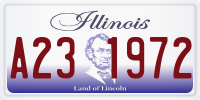 IL license plate A231972