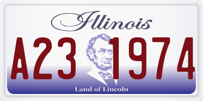 IL license plate A231974