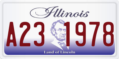 IL license plate A231978