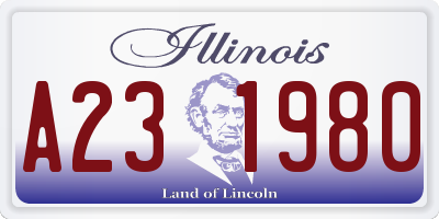 IL license plate A231980
