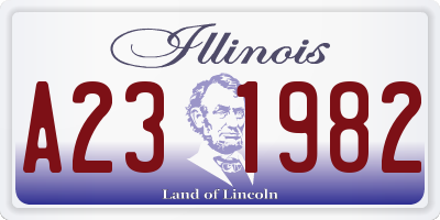 IL license plate A231982