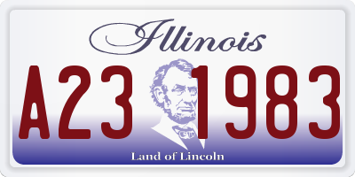 IL license plate A231983