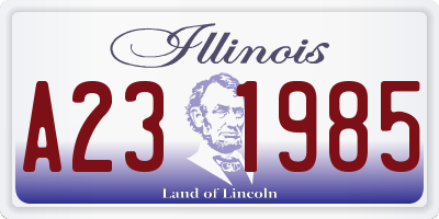 IL license plate A231985