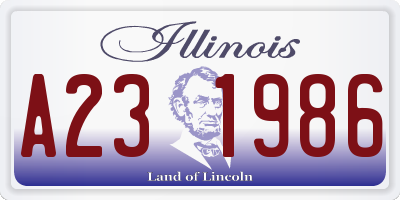 IL license plate A231986