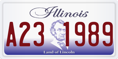 IL license plate A231989