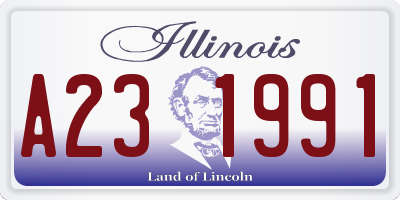 IL license plate A231991