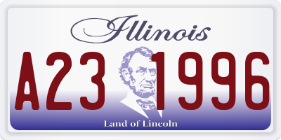 IL license plate A231996