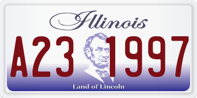 IL license plate A231997