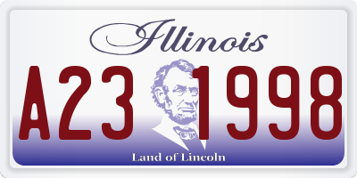 IL license plate A231998