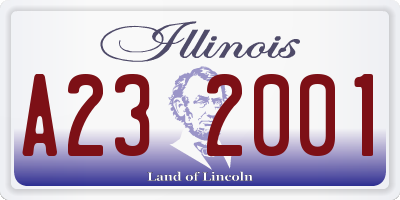 IL license plate A232001