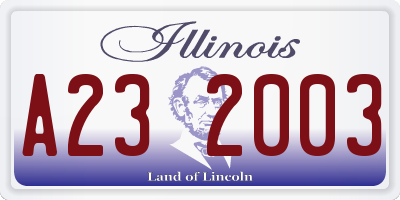 IL license plate A232003