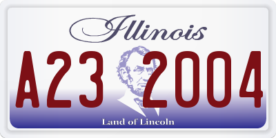 IL license plate A232004