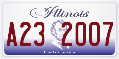 IL license plate A232007