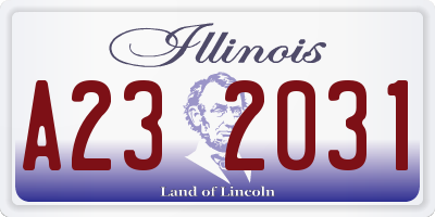 IL license plate A232031
