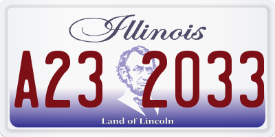 IL license plate A232033
