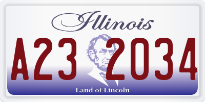 IL license plate A232034