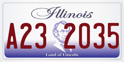 IL license plate A232035