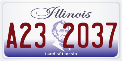 IL license plate A232037