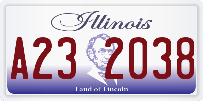 IL license plate A232038