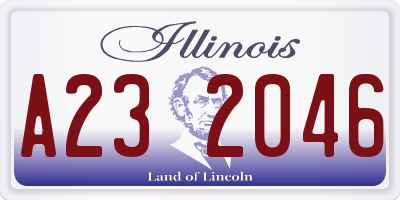 IL license plate A232046