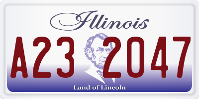 IL license plate A232047