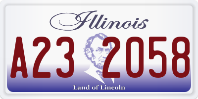 IL license plate A232058