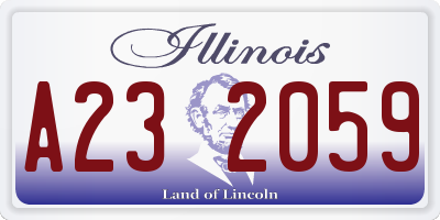 IL license plate A232059