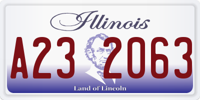 IL license plate A232063