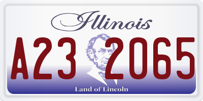IL license plate A232065