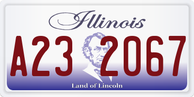 IL license plate A232067