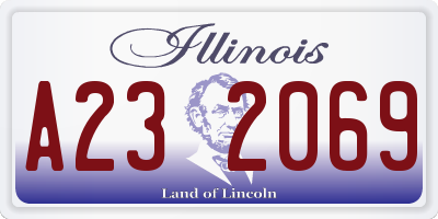 IL license plate A232069