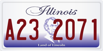 IL license plate A232071