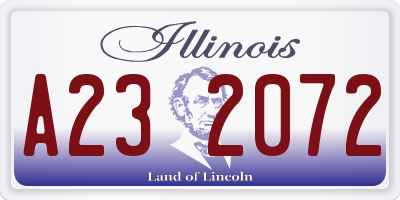 IL license plate A232072